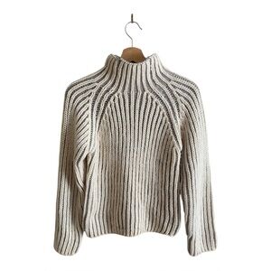 Steve Madden Terra Pullover Women XS Ash Grey Two-Tone Mock-Neck Sweater Ribbed